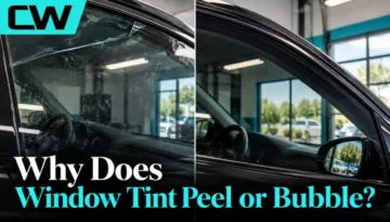 Window tint peeling and bubbling on a car window